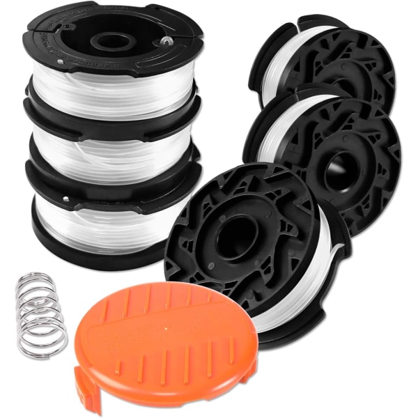 Trimmer Line Spool for Black and Decker Trimmers, 6 Trimmer Line Spool med 1 Spool Cover og 1 Spring