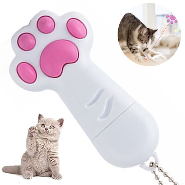 Interaktiva katt- och hundleksaker för inomhusbruk, LED-projektion, husdjursträningstillbehör, presenter till barn, vit