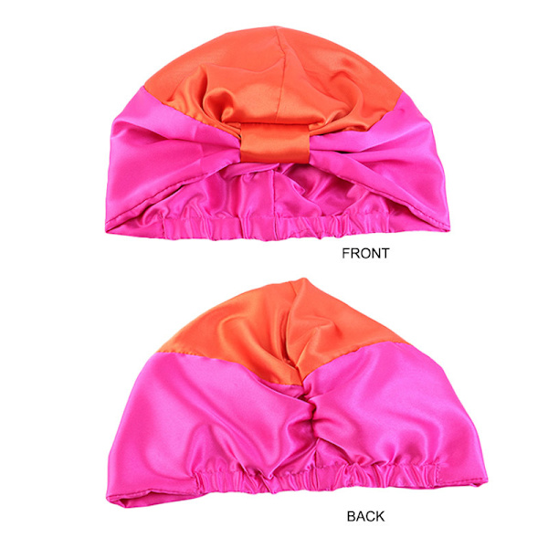 Pink Farve-Badehætte til Kvinder og Piger, Genanvendelig, Oversized, Vaskbar, Sød og Blød, Imitation Silke Dobbelt Lag Pyjamas Kemoterapi Hat Pakke Si