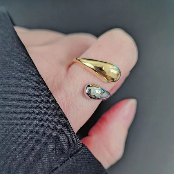 Öppen justerbar ring, personlig enkel färgad ring