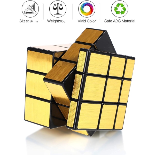 Golden-Cube 3x3 3x3x3 Magic Mirror Speed ​​​​Magic Cube Puzzle Ultr