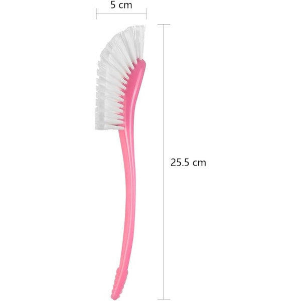 2 stk. - Pink, flaske med langt håndtag, børste, gryde og pande rengøringsbørste, lang rengøringsvandflaske, rygskrubber, lang håndterede vaskebørster