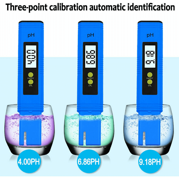 PH Digital mätare, Digital vattenkvalitetstestare LCD, 0.01 pH precision, mätområde för 0-14 pH, för dricksvatten, akvarier, hydroponik, simning