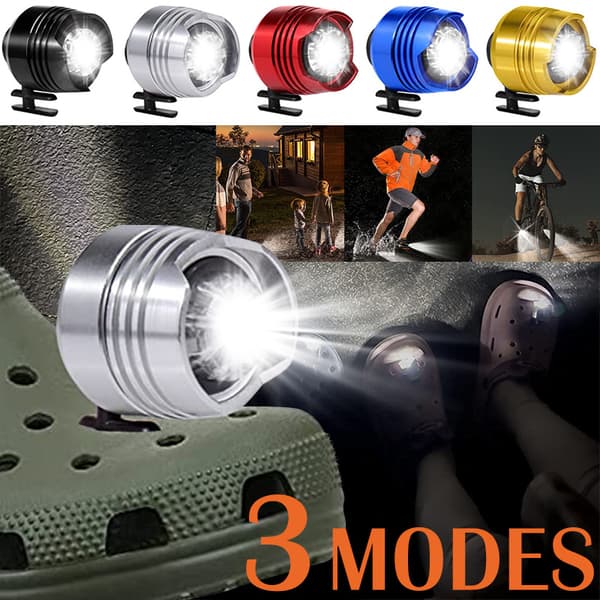 2 stk. Cave Shoe Light Udendørs Sportsbelysning Vandring Camping Advarselssko Lys（guld）