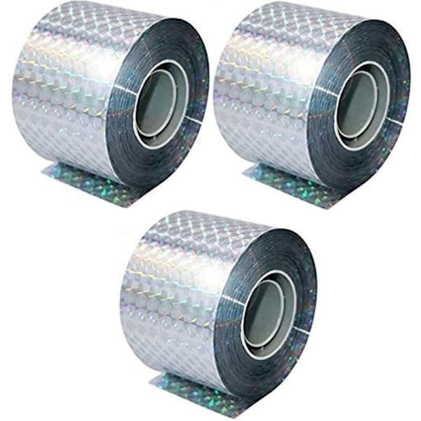 Fågelskrämma Tejp, 3-pack x 50m x 4.8cm Tejper - Fågelskrämma - för att Skrämma Bort Kråkor, Duvor och Mer, 150m