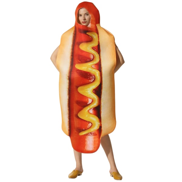 Voksen Giant Hot Dog Morsom Fancy Dress-kostyme - One Size