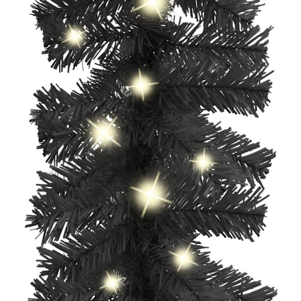 Julgirlang med LED-lampor 5 m Svart