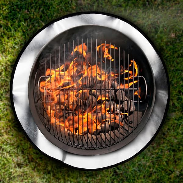 24 tums rund eldstadsgallermatta, eldfast matta, brandsäker under grillmatta, grillmatta, golvmatta, däckskydd, eldfast, skydda däck gräsmatta utomhus