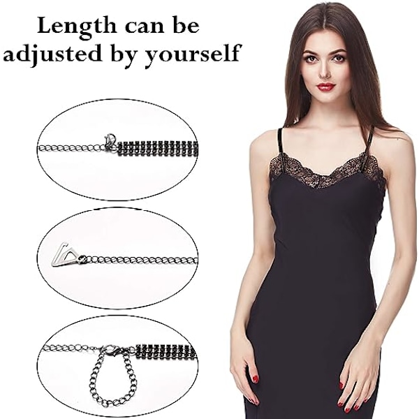2 par Rhinestone BH-strop justerbar Rhinestone BH usynlig skulderstrop Anti-Skid BH-bælte til BH-toppe