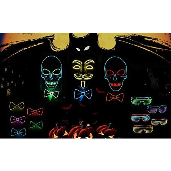 (Rosa) Jul Glowing Bow Tie Fancy Light Up Glowing för Halloween, Kostym, Fester, Festival, Cosplay