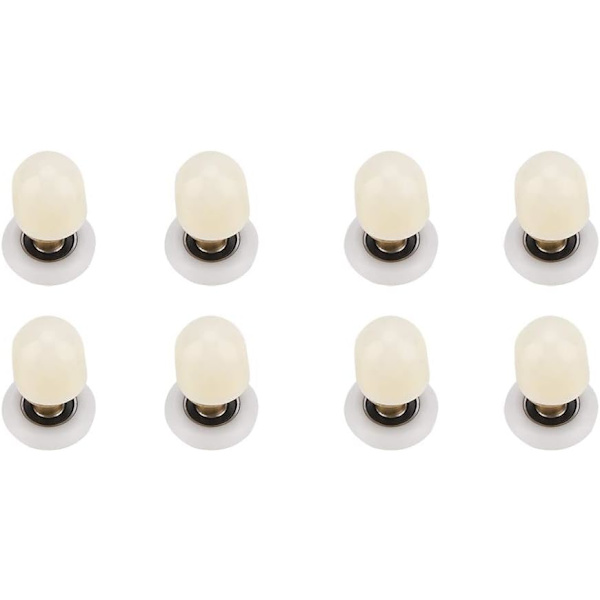 8 stk dusjrullsett i messing ABS skyvedørsett hjul baderomsløpere slitesterke toalett dørtrinser tilbehør maskinvareverktøy (diameter 25 mm)