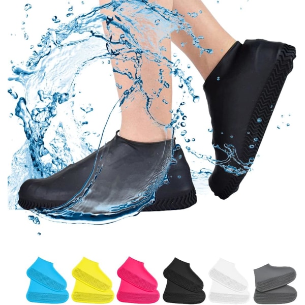 2 par vattentäta skoöverdrag, halksäkra vattentäta skoöverdrag, regnskoöverdrag i silikongummi, cover för utomhuscykling 29c'm
