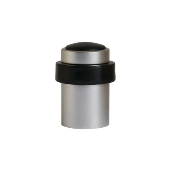 Gulvstopper - Ø 46 mm Anodisert aluminium sølv for skruing, rustfritt stål, antikollisjon og lydløs gummidørstopper,