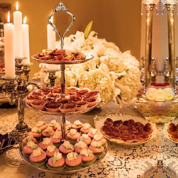 3-lags kageopsats, kageopsats i rustfrit stål til fødselsdage, bryllupper, babyshowers, til cupcake slik donut dessertdisplay