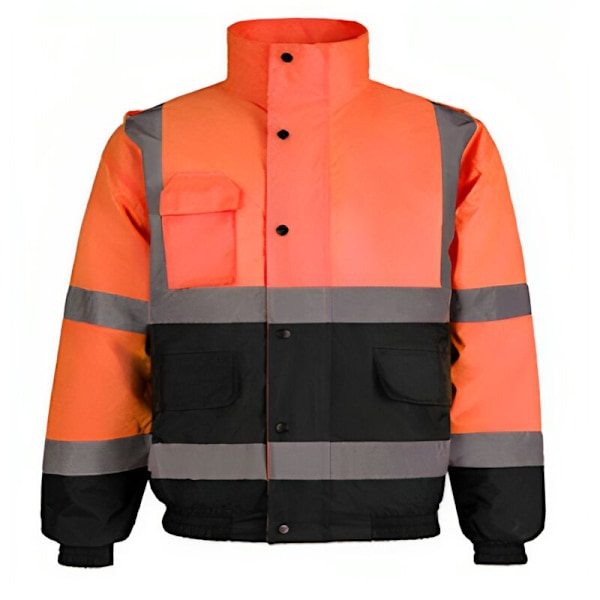 Varseljacka med hög synlighet - 2-tons fluorescerande orange/marinblå - Storlek: L