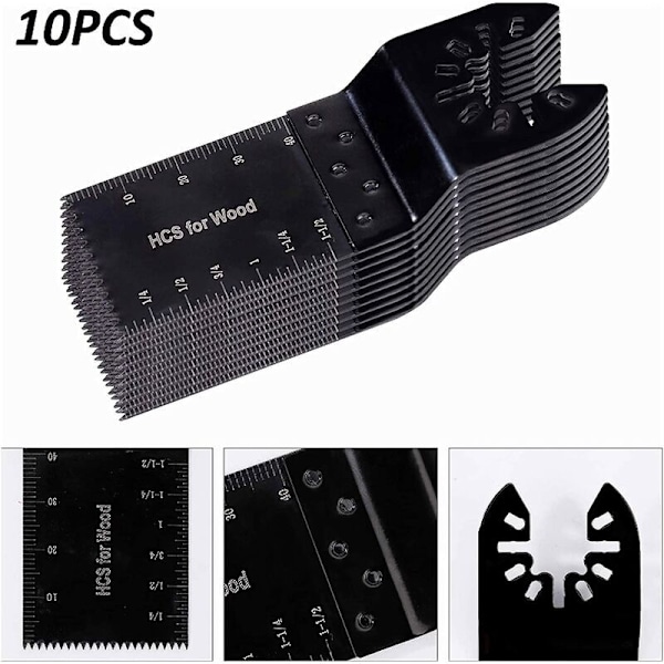 10 st Multifunktionella Sågblad Tillbehör, 34mm Multiverktygsblad, Universella Multifunktionella Oscillerande Verktyg