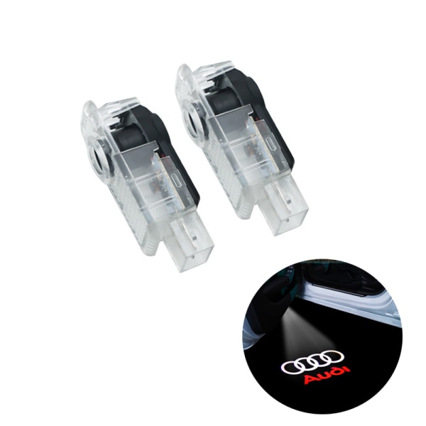 2 stk velkomstlys for Audi Car Led Laser Projector Light Logo D