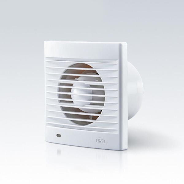 100 mm ventilator, luftudsugning med tilbageslagsventil + integreret myggenet, 12 W, dB43, til badeværelse, køkken, kontor, WC