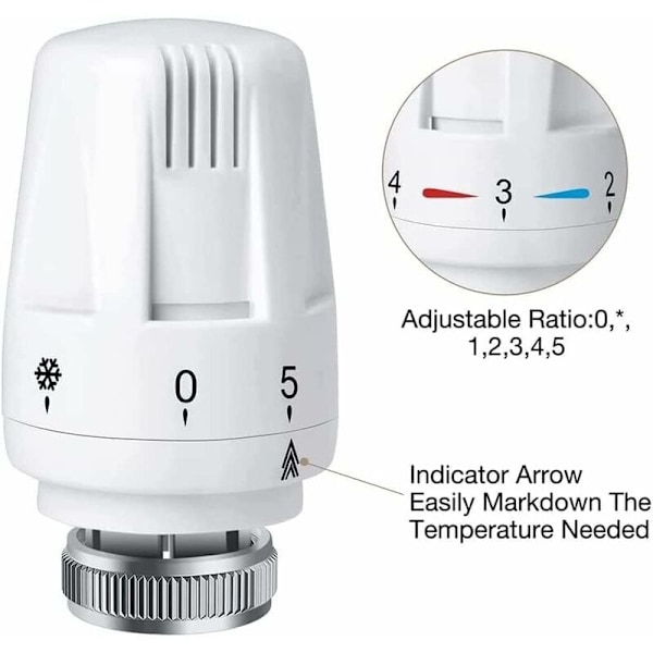 Radiatorventil Varmesystem Pneumatiske Temperaturkontrollventiler, Standard Erstatningshode for Termostatisk Radiatorventil