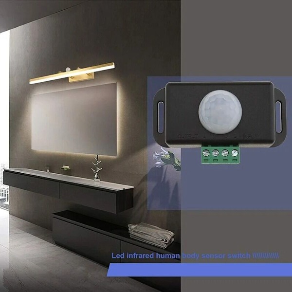 Infrapunaliiketunnistinkytkin PIR-infrapuna-ihmiskehon induktio LED-nauhavalaisimet 12V 24V 24V