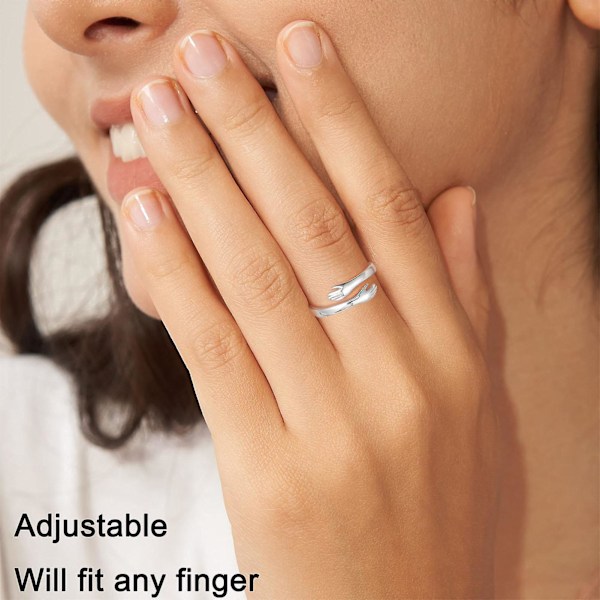 Hands Hug Åpen Ring Hypoallergenisk Rustfri Ringer Hypoallergenisk Rustfri Ringer