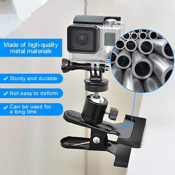 Tripod Kamera Montering Klemme Fjeder Tripod Blitz Reflektor Holder 2 STK Multi-Funktion Kamera Fjeder Klemme med 1/4\" Skrue Kuglehoved til Studio Baggrund