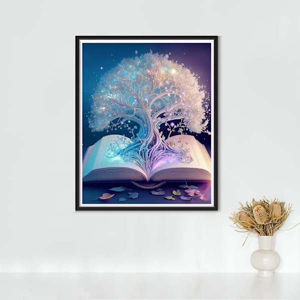 DIY 5D timanttimaalaussetti aikuisille, valkoinen elämänpuu timanttimaalaus taidetarvikkeet kodin seinäkoristelahjoihin, 30x40cm