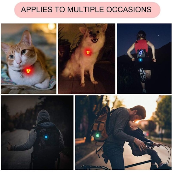 5 Stycken Lätt Blinkande LED, LED Silikon LED COLLIER Ljushalsband För Djur, Hängen för Katt Katthalsband