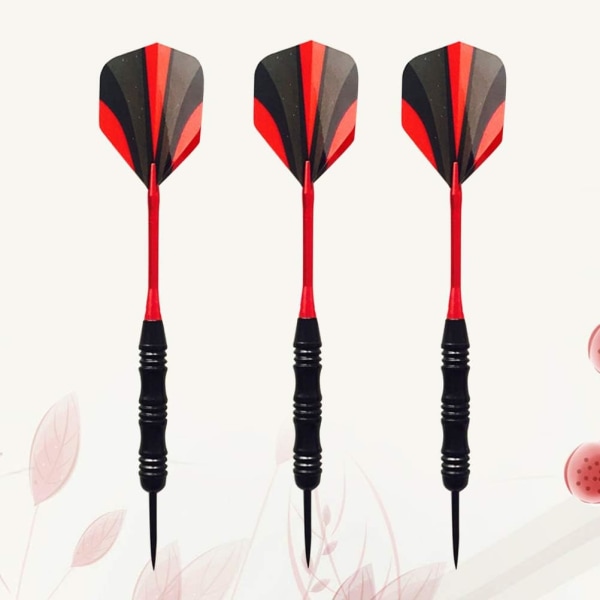 3-pack låda aluminium match dart pin-typ dart bärbar nålspetsad dart flights dart för sportevenemang (svart och röd)