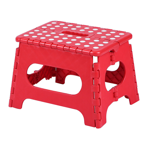 1 x 29x22x22cm lasten taittuva jakkara (punainen) - kevyt muovinen taittuva jakkara keittiöön, kylpyhuoneeseen ja olohuoneeseen