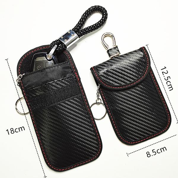 Rød bil linje anti RFID bilnøkkel etui signalblokkerende Faraday poseveske, RFID signalblokkerende poser for bilnøkkel, karbonfiber anti RFID beskyttende C