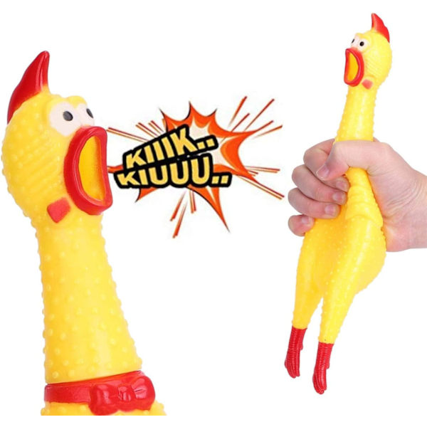 36cm Knipelyd Gummikylling Leke Skrikende Gul Knirkende Gummidekompresjon Skrikende Leke