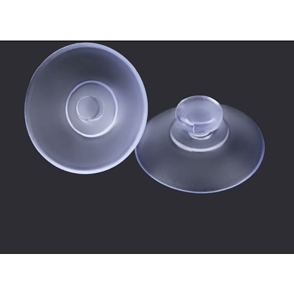 Set med 20 små transparenta sugproppar i plast, utan krok, 30 mm