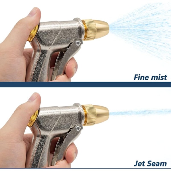 Kort seksjon Metall vanningspistol pistol pistol, høytrykks hagesprøyte, enkel flytkontrollknapp - Metall - for bilvask, hagevanning/