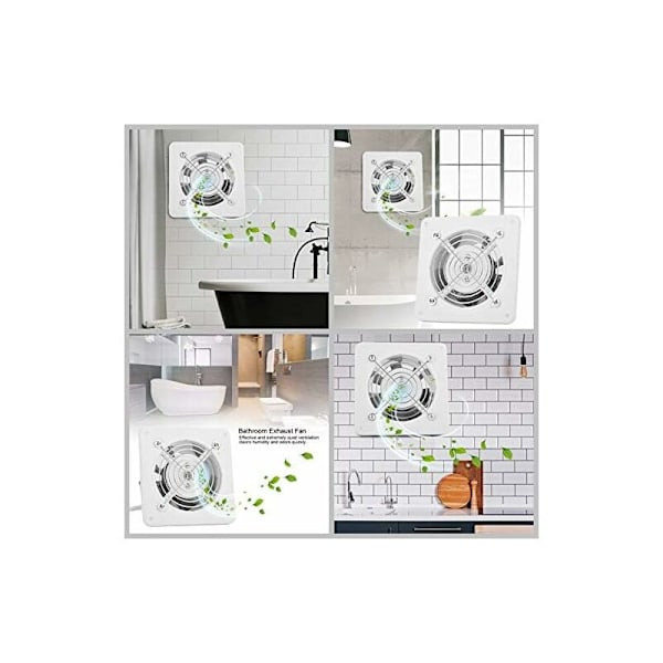 Fläkt, 25W 220V Väggfläkt med låg ljudnivå för hus, badrum, toalett, kök, garage etc.