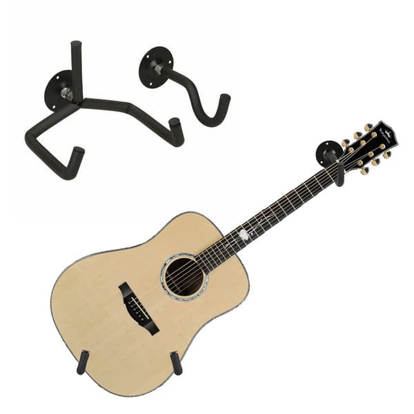 Horisontell gitarrväggfäste, lutande gitarrhängare lutning, horisontell väggfäste för akustisk klassisk eller elgitarr, ukulele, banjo, mandolin