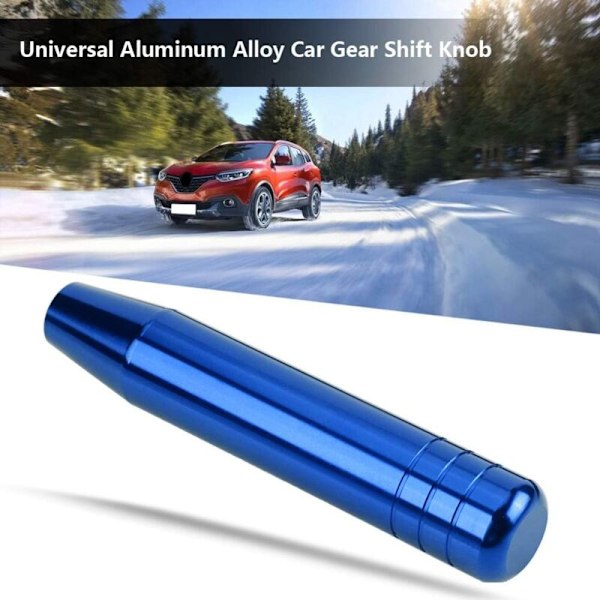 Bil manuell växelspak, universell växelspak i aluminiumlegering 18 cm, huvud för manuell växelspaksknopp (blå)