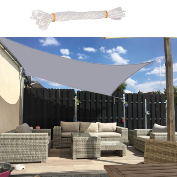 Rektangulær skygge sejl 3x4m soldug Anti UV stråler stof Vandtæt og åndbar til have camping terrasse swimmingpool, grå