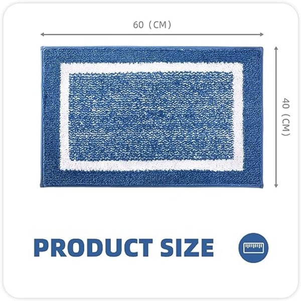40x60 cm (blå) skridsikker bademåtte, kan vaskes i maskine Absorberende Show