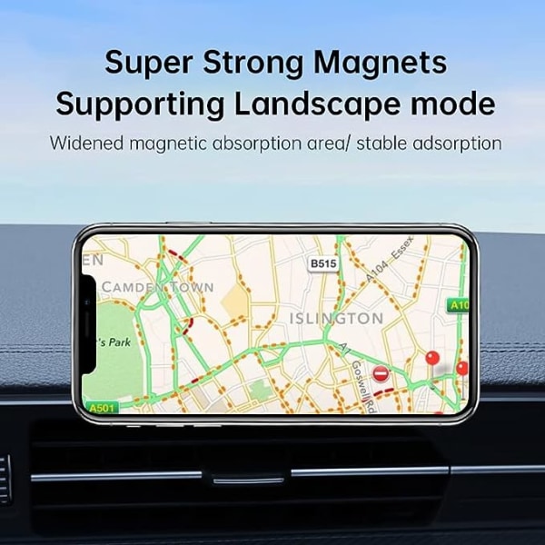 Magneettinen auton puhelinteline (musta), universaali magneettinen pidike 360 ° pyörimisellä, magneettinen puhelinteline yhteensopiva kaikkien Samsung iPhone -älypuhelimien kanssa