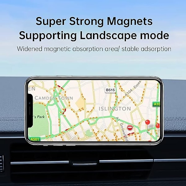 Magnetisk biltelefonholder (sort), universel magnetisk holder med 360 ° rotation, magnetisk telefonholder kompatibel med alle Samsung iPhone smartphones