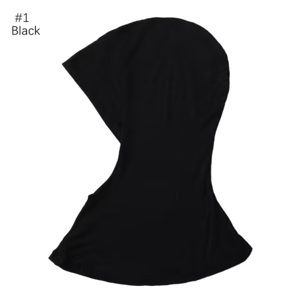 (Sort) Justerbart muslimsk tørklæde til kvinder halsbetræk Hijab-hjelm