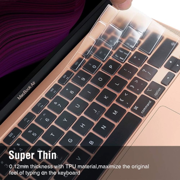Näppäimistön cover yhteensopiva vuoden 2021 2020 uuden M1 MacBook Air 13.3 I:n kanssa