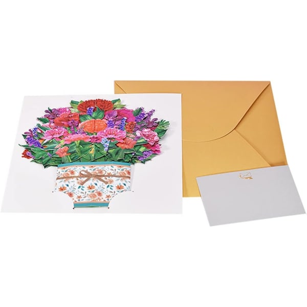 Kort Gratulasjonskort til mamma, Papir Blomsterkort Bursdagskort Pop