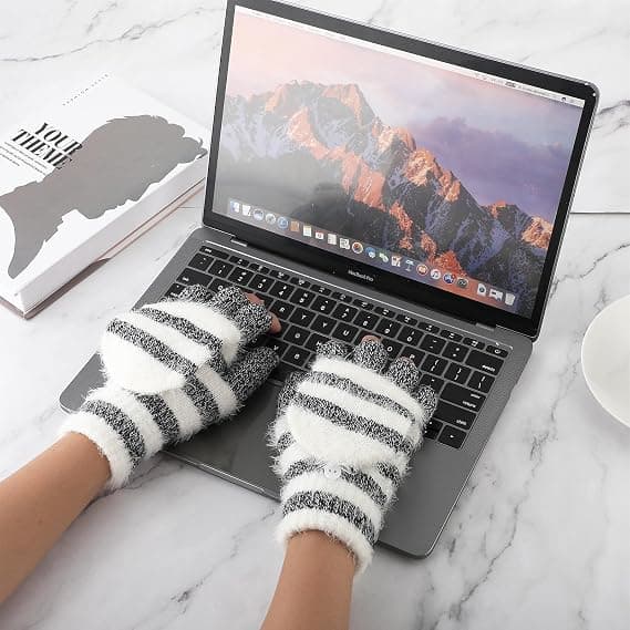 Vinterstrikkede konvertible fingerløse handsker i akryl, varme, lette touch screen søde luffer flip top til kvinder og mænd