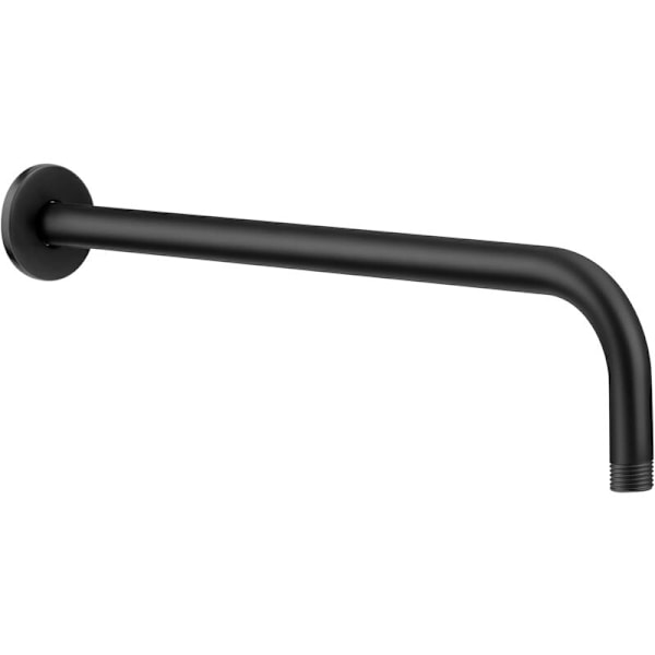 Bueformet dusjarm, 40 cm dusjarmer, svart rustfritt stål veggdusjarm, enkelt og elegant baderomstilbehør, for dusjhoder og innfelte sho