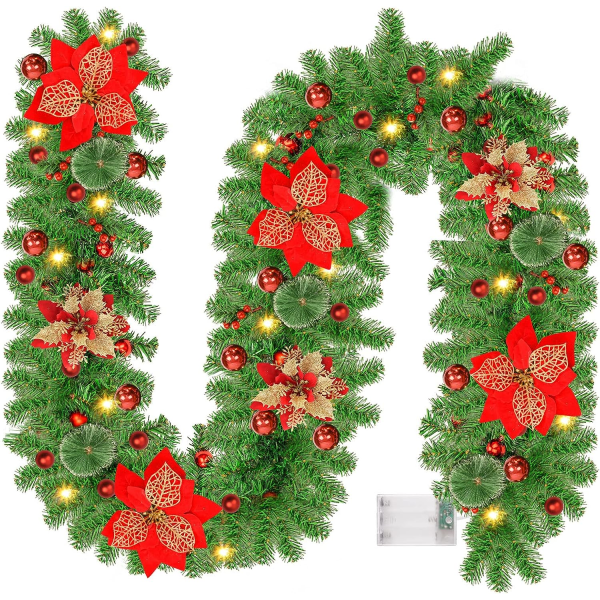 2,7M jouluseppele valoilla - Tree Garland with Battery Li