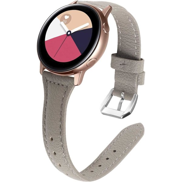 Samsung Watch Active rem 20 mm okselæderrem samme materiale (grå øglemønster)