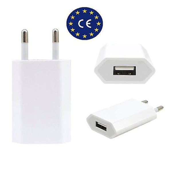USB-strømadapter 5V1A, mobiltelefonladinghode europeisk standard smart hurtiglading laderhode