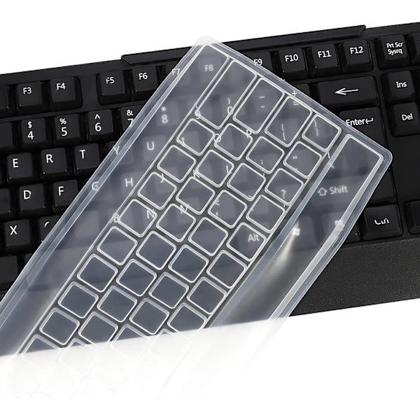 2 stk. silikone tastaturbeskyttelse gennemsigtig tastaturbeskyttelse beskyttelsesfilm til stationær computer tastatur